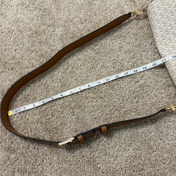SOLD--> Michael Kors Monogram Cream Crossbody Bag - Picture 8 of 9